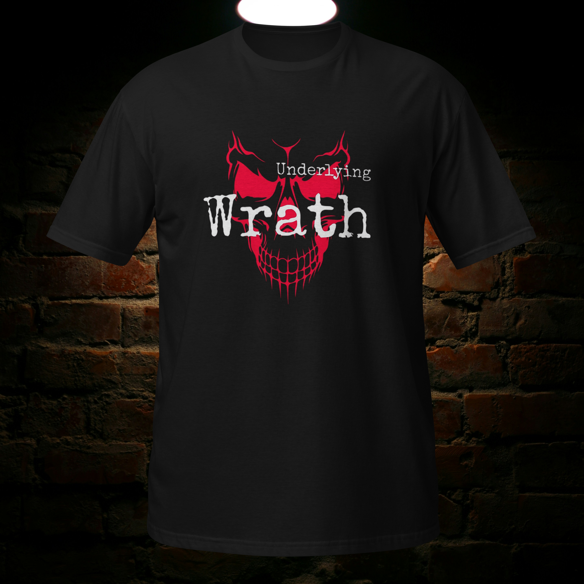 t shirt officiel underlying wrath – logo crâne rouge t shirt officiel underlying wrath – logo crâne rouge
