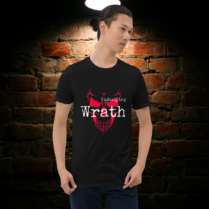 t shirt officiel underlying wrath – logo crâne rouge